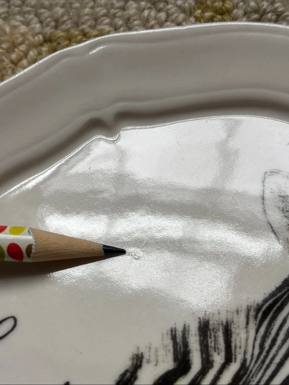 🦓 ZEBRA Very Rare Anthropologie Calligrapher Monogram Canape Plate Z La Zebra